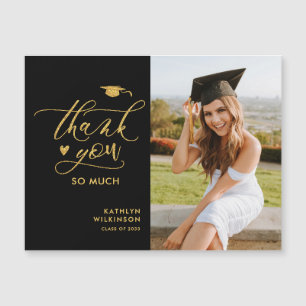 Merci de graduation Black Elegant Gold Script
