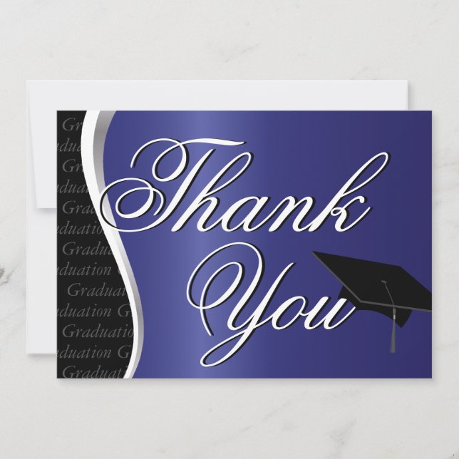 Merci de graduation bleu et noir (Devant)