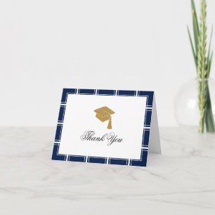 Merci de graduation bleu moderne