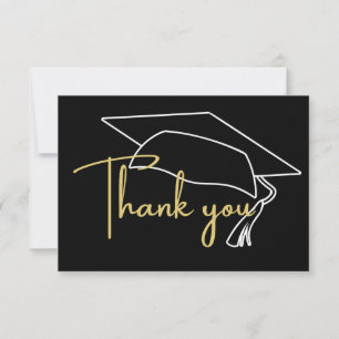 Merci de graduation en or noir blanc moderne