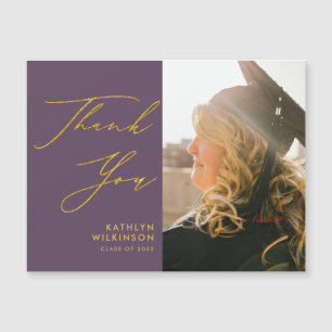 Merci de graduation Mauve Elegant Gold Script