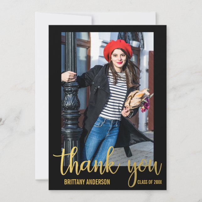 Merci de graduation moderne carte d'études supérie (Devant)