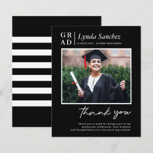 Merci de graduation photo de script noir moderne