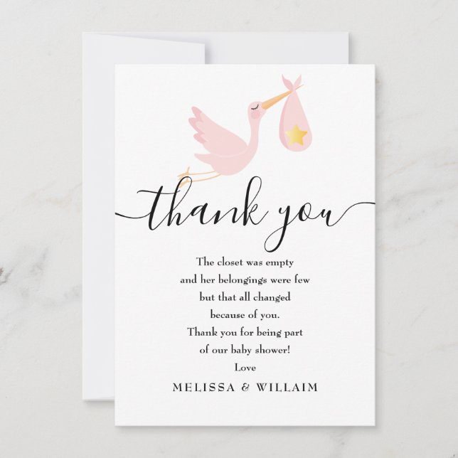 Merci de livraison spéciale Baby shower rose (Devant)