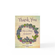 Merci de mariage coloré Cactus