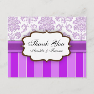 Merci de Mariage de bande pourpre Damask