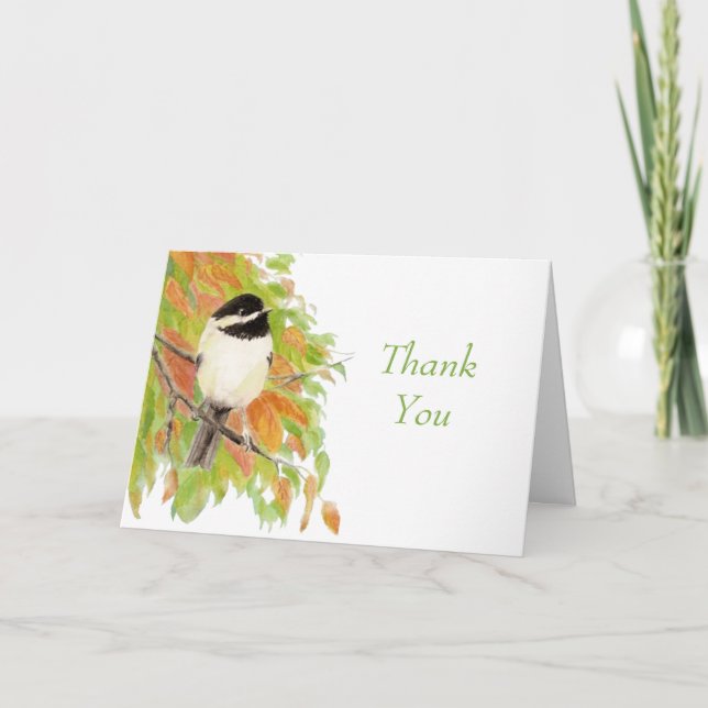 Merci de Mariage de chickadee d'automne (Devant)