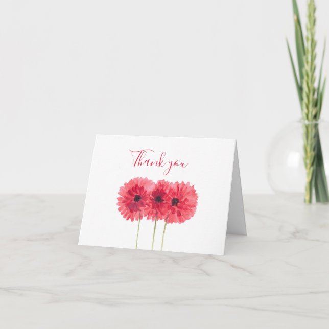 Merci de Mariage de couleur rouge classique Dahlia (Devant)