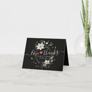 Merci de Mariage de de couronne d'or noir blanc