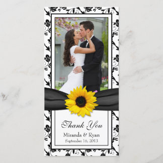 Merci de Mariage de de ruban de tournesol noir