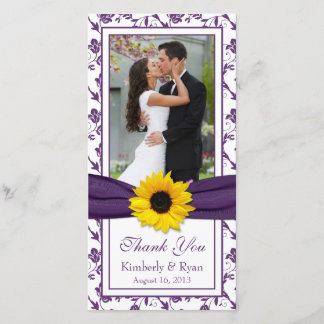 Merci de Mariage de de ruban de tournesol violet
