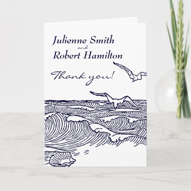 Merci de mariage de destination plage (Devant)