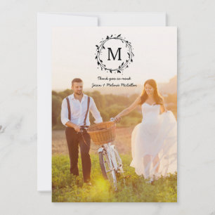 Merci de Mariage de monogramme de couverture de co