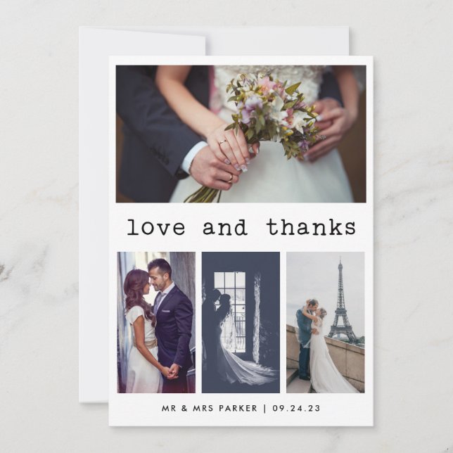 Merci de Mariage de texte de machine simple | 4 Ph (Devant)