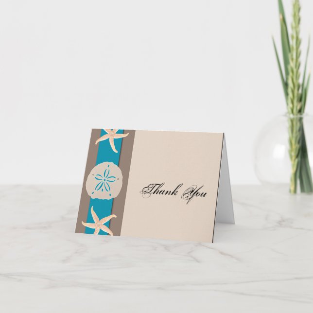 Merci de mariage d'étoiles de mer de brun et de (Devant)
