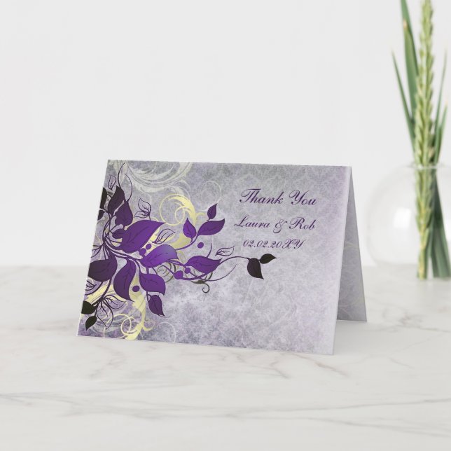 Merci de mariage d'hiver violet (Devant)