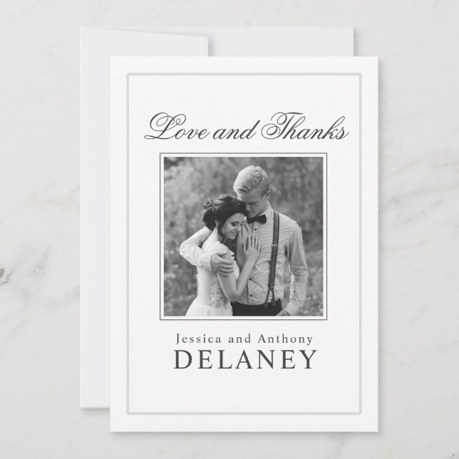 Merci de mariage élégant avec votre photo (Devant)