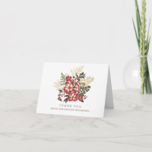 merci de mariage floral vintage automne bordeaux