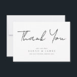 Merci de Mariage noir et blanc minimaliste moderne<br><div class="desc">Une carte de remerciements mariage simple et moderne. Personnalisez ce design minimaliste noir et blanc pour avoir vos détails personnels et votre message.</div>