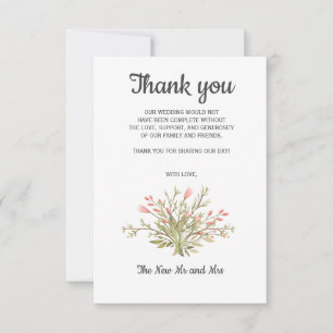 Merci de Mariage photo fleur sauvage rose délicat