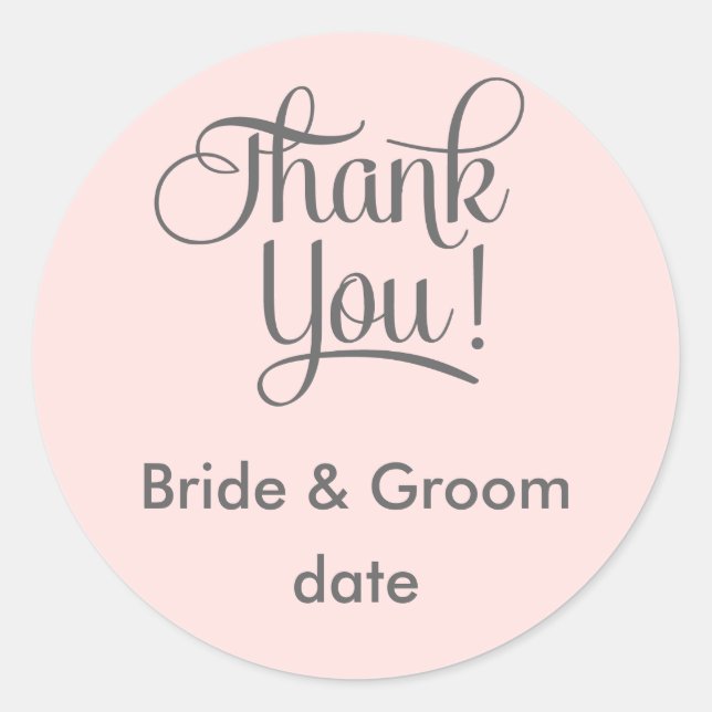 Merci de mariage préférence autocollant (Devant)