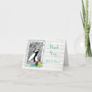 Merci de Mariage turquoise à la floraison et au bo