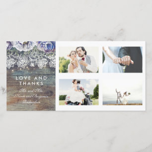 Merci de Mariage vintage bleu rustique