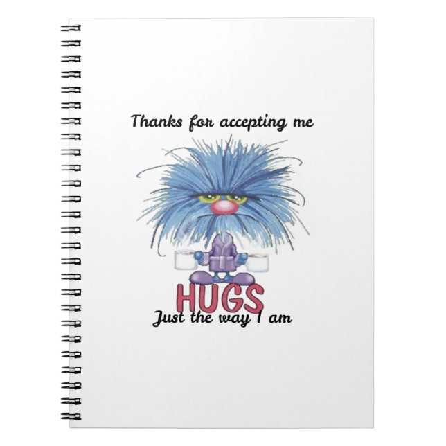 Merci de m'avoir accepté Cahier à spirale Fuzzy Hu (Devant)