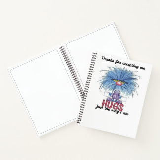 Merci de m'avoir accepté Cahier spiralé Fuzzy Hugs