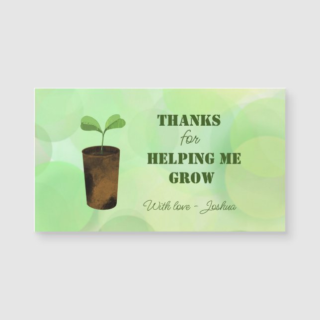 Merci de m'avoir aidée à grandir ! (Devant)