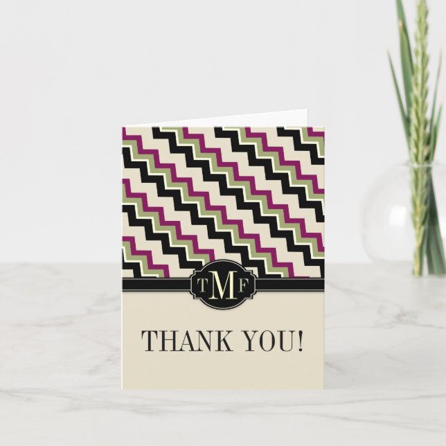 Merci de monogramme moderne ZigZag (Devant)