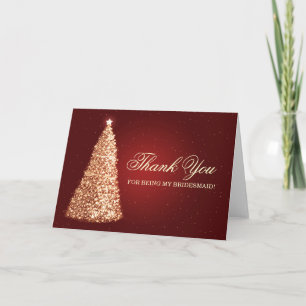 Merci de Noël Bridesmaid Gold Red