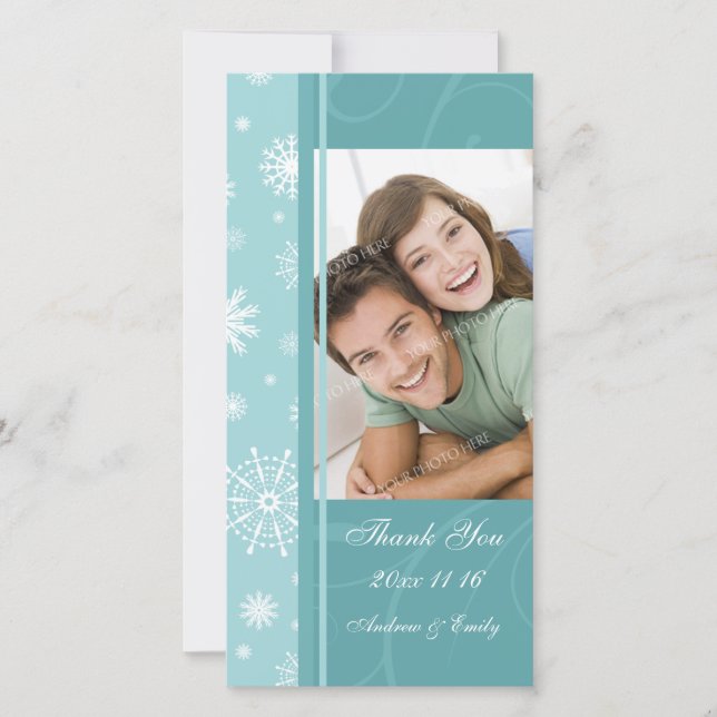 Merci de Noël Carte photo Mariage (Devant)