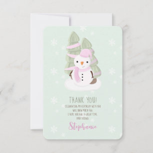 Merci de Noël Snowman Invitation