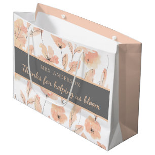 Merci De Nous Aider À Fleur Sac Cadeau
