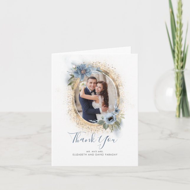 Merci de Parties scintillant bleu et or Dusty (Devant)