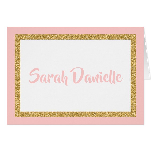Merci de Parties scintillant rose et or (Devant Horizontal)