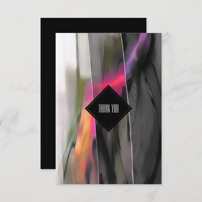 Merci de peinture Abstrait Carte d'anniversaire (Devant / Derrière)