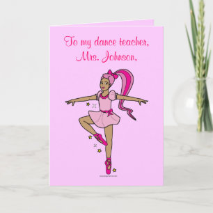 Merci de professeur de danse personnalisable carte