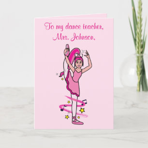 Merci de professeur de danse personnalisable carte