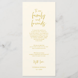 Merci de réglage, Carte d'or minimaliste