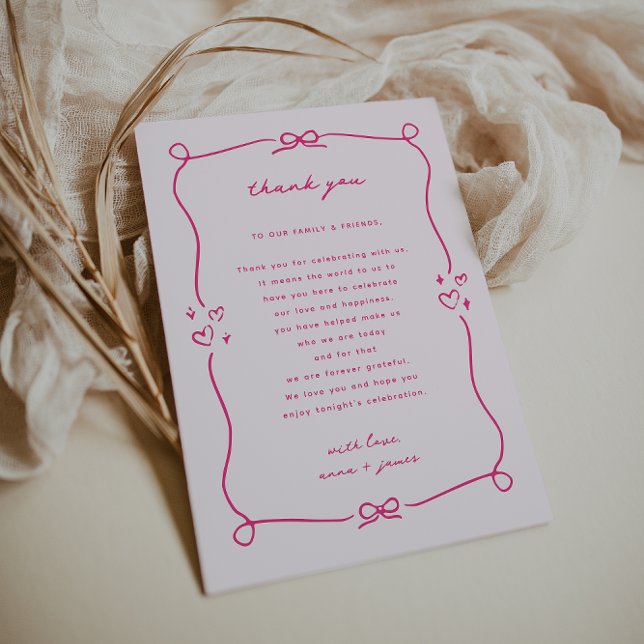 Merci de table Whimsical rose de mariage (Créateur téléchargé)