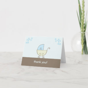 Merci de transport Baby shower - bleu et vert