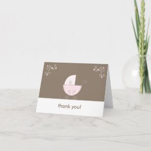 Merci de transport Baby shower - rose
