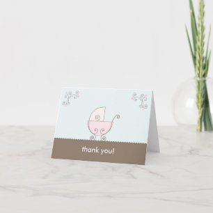 Merci de transport Baby shower - rose