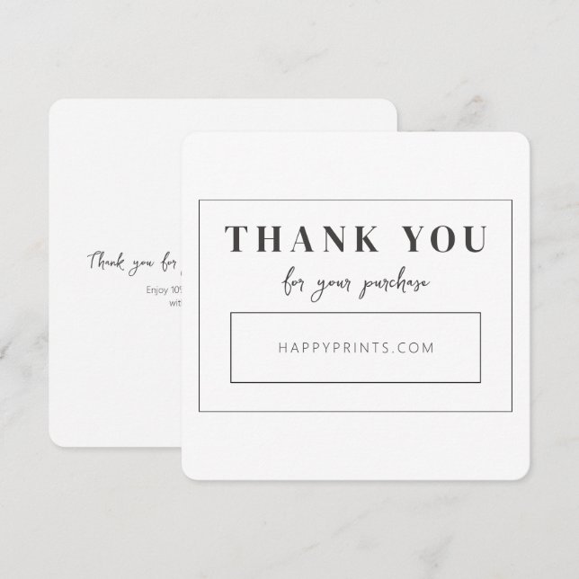 Merci de votre achat Entreprise modifiable  (Devant / Derrière)