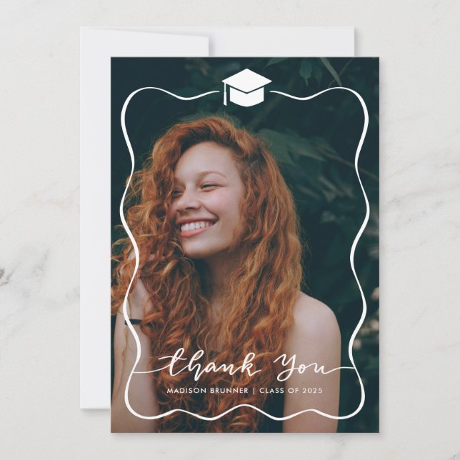 Merci décontracté Script Graduate Casquette Photo (Devant)