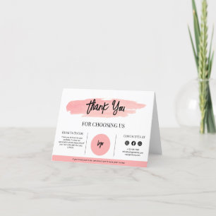 Merci d'emballage de carte de Merci d'entreprise