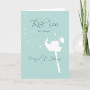 Merci Demoiselle d'Honneur Dandelion sur Teal