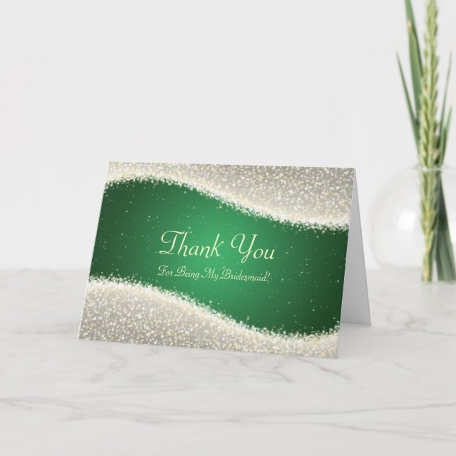 Merci Demoiselle d'Honneur Dazzling Sparkles Vert (Devant)